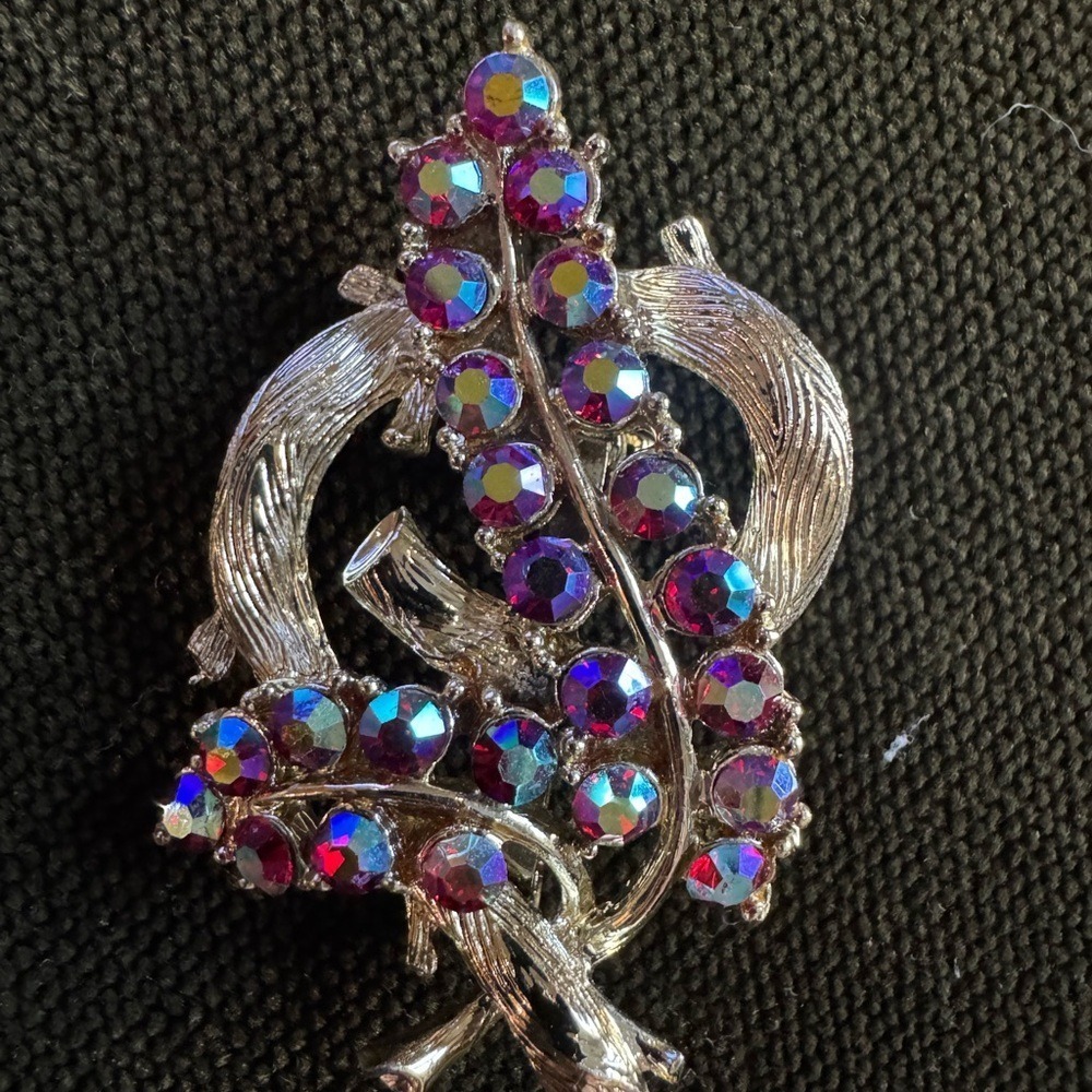 Vintage Estate Sale Jewelry Brooch‎ Lot 17pc Antique Rhinestone Floral Owl Pins - Picture 4 of 16